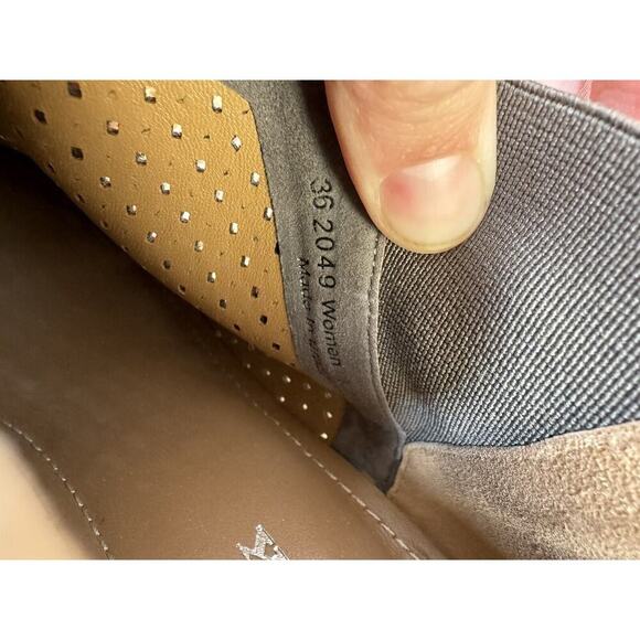 HS Trask Tisha Bootie Lattice Gray‎ Suede Zip Heel Elastic Gore Women's Size 8.5 - Picture 9 of 9